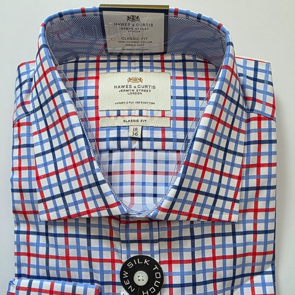 Hawes & Curtis Ludlow Wkender (Blue & Red) 18/36 (NWT)